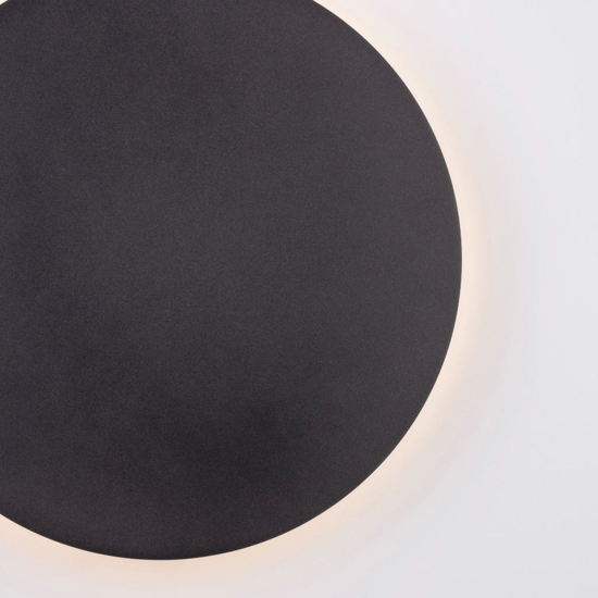 Applique da parete tonda moderna nero led 3000k 30cm